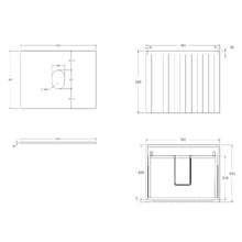 Rhea 600mm Fluted Wall Hung Single Vanity